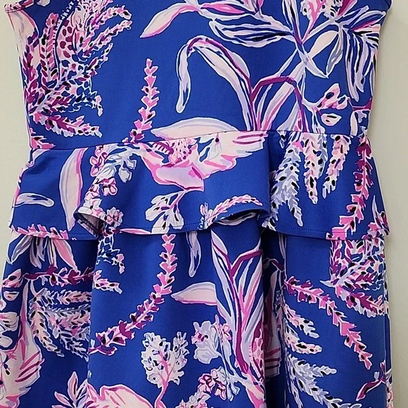 Lilly Pulitzer coastal Caesara Dress in Iris Blue Wild Pink Size XL 12-14 - Picture 10 of 16